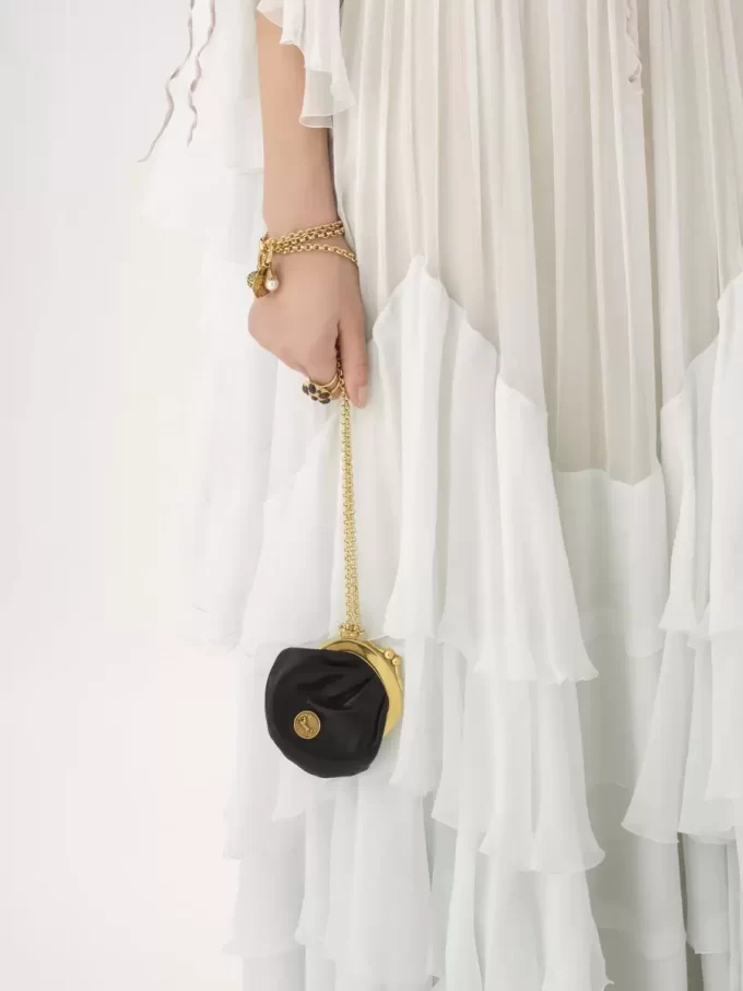 Micro Horse Medal coin purse necklace in grained leather Micro Horse Medal coin purse necklace in grained leather