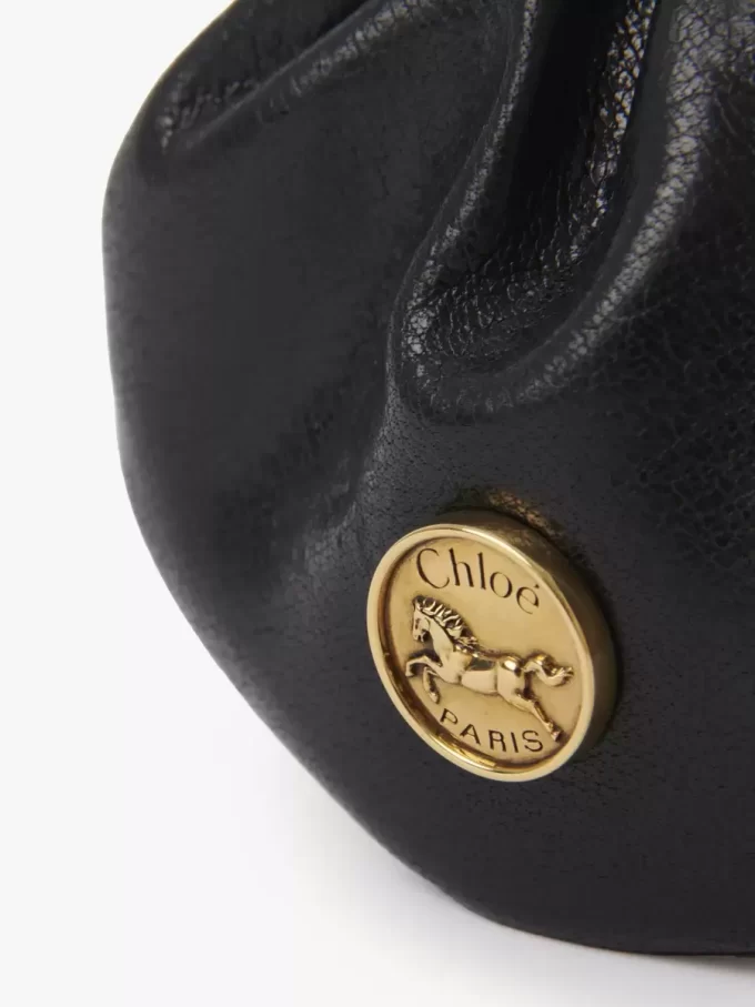 Micro Horse Medal coin purse necklace in grained leather Micro Horse Medal coin purse necklace in grained leather