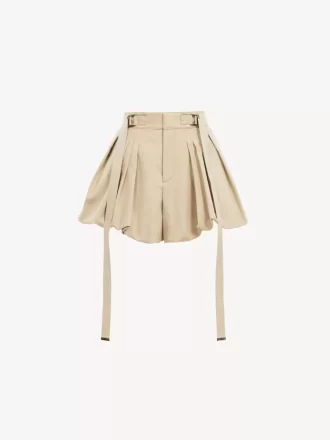 Mini balloon shorts in cotton gabardine