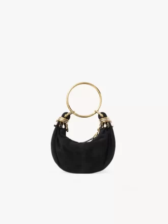 Mini Beaded Bracelet Hobo bag in suede leather