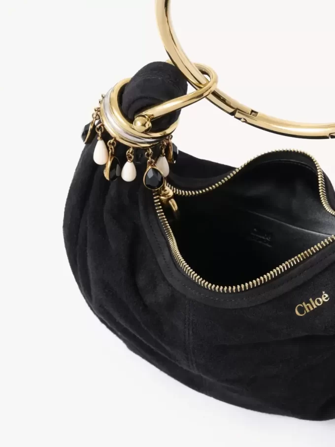 Mini Beaded Bracelet Hobo bag in suede leather Mini Beaded Bracelet Hobo bag in suede leather