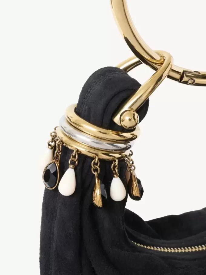 Mini Beaded Bracelet Hobo bag in suede leather Mini Beaded Bracelet Hobo bag in suede leather