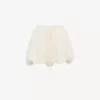 Mini bloomer shorts in floral-lace silk mousseline Mini bloomer shorts in floral-lace silk mousseline