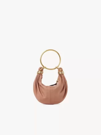 Mini Bracelet Hobo bag in grained leather