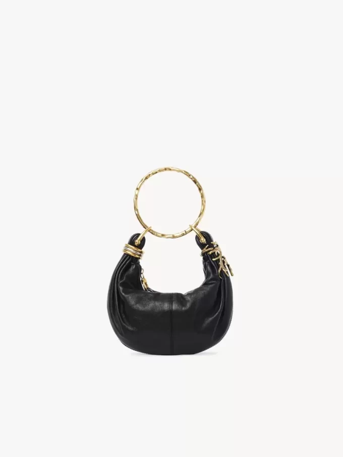 Mini Bracelet Hobo bag in grained leather Mini Bracelet Hobo bag in grained leather