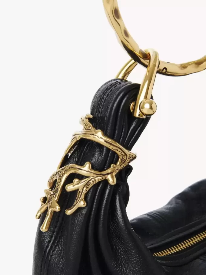 Mini Bracelet Hobo bag in grained leather Mini Bracelet Hobo bag in grained leather