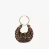 Mini Bracelet Hobo bag in leopard-print shearling Mini Bracelet Hobo bag in leopard-print shearling