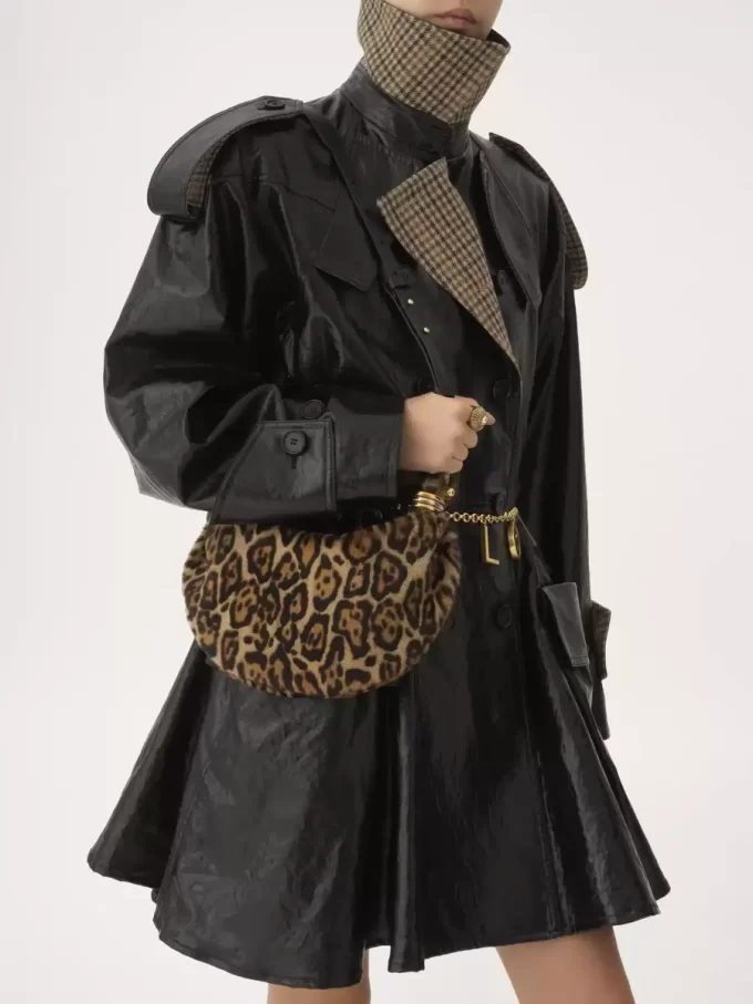 Mini Bracelet Hobo bag in leopard-print shearling Mini Bracelet Hobo bag in leopard-print shearling