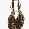 Mini Bracelet Hobo bag in leopard-print shearling Mini Bracelet Hobo bag in leopard-print shearling