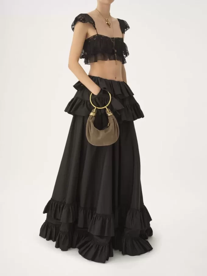 Mini Bracelet Hobo bag in suede leather Mini Bracelet Hobo bag in suede leather