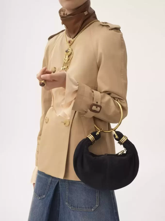 Mini Bracelet Hobo bag in suede leather Mini Bracelet Hobo bag in suede leather