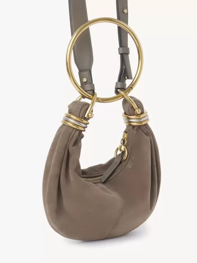 Mini Bracelet Hobo bag in suede leather Mini Bracelet Hobo bag in suede leather