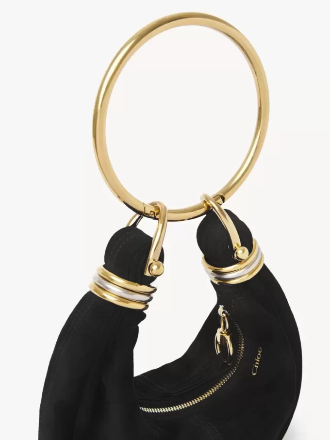 Mini Bracelet Hobo bag in suede leather Mini Bracelet Hobo bag in suede leather