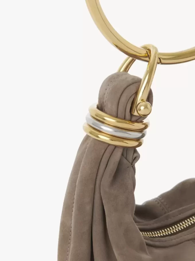 Mini Bracelet Hobo bag in suede leather Mini Bracelet Hobo bag in suede leather
