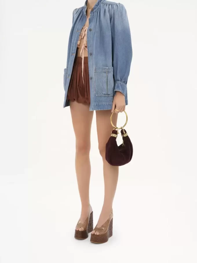 Mini Bracelet Hobo bag in suede leather Mini Bracelet Hobo bag in suede leather