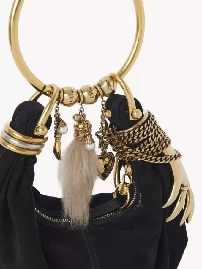 Mini Bracelet Hobo bag in suede leather Mini Bracelet Hobo bag in suede leather