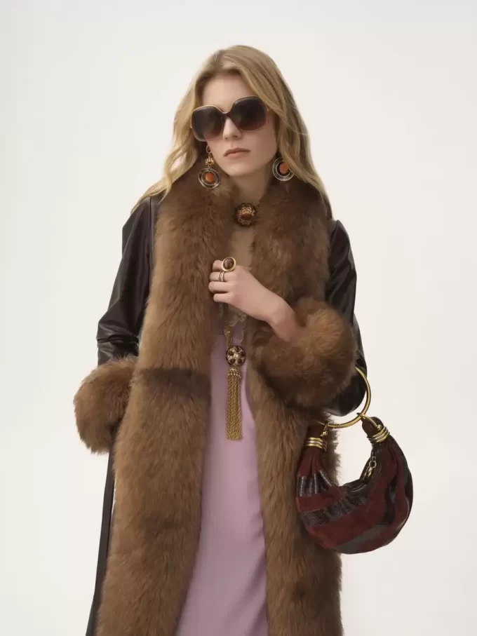 Mini Bracelet Hobo bag in suede leather & snakeskin Mini Bracelet Hobo bag in suede leather & snakeskin