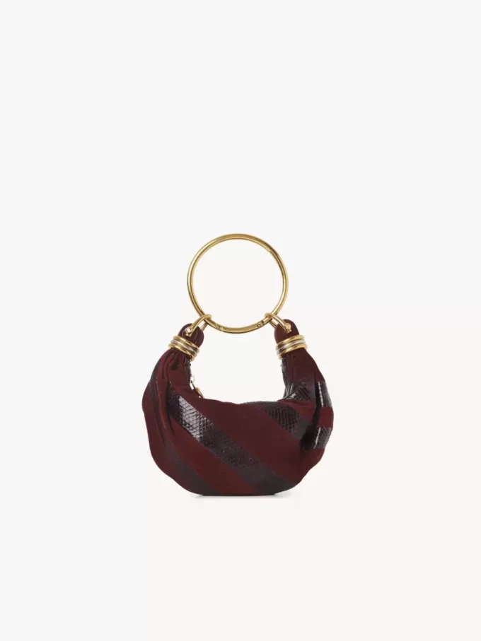 Mini Bracelet Hobo bag in suede leather & snakeskin Mini Bracelet Hobo bag in suede leather & snakeskin