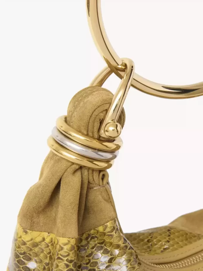 Mini Bracelet Hobo bag in suede leather & snakeskin Mini Bracelet Hobo bag in suede leather & snakeskin