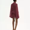 Mini cape dress in silk mousseline Mini cape dress in silk mousseline