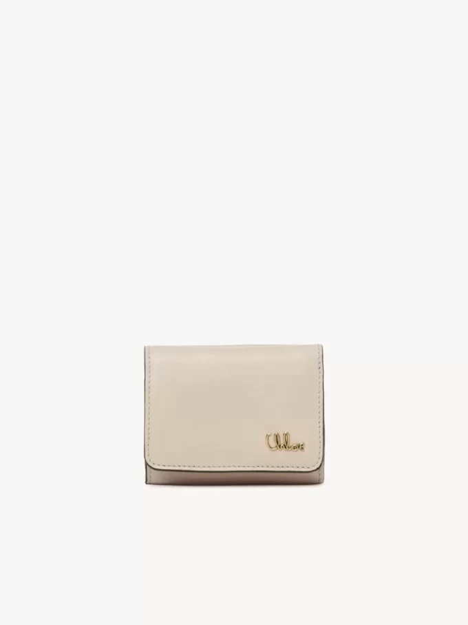 Mini Chloé Iconic tri-fold in shiny leather