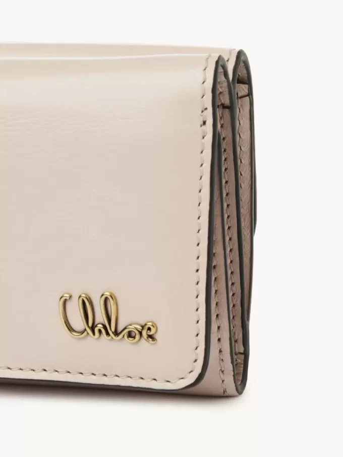 Mini Chloé Iconic tri-fold in shiny leather