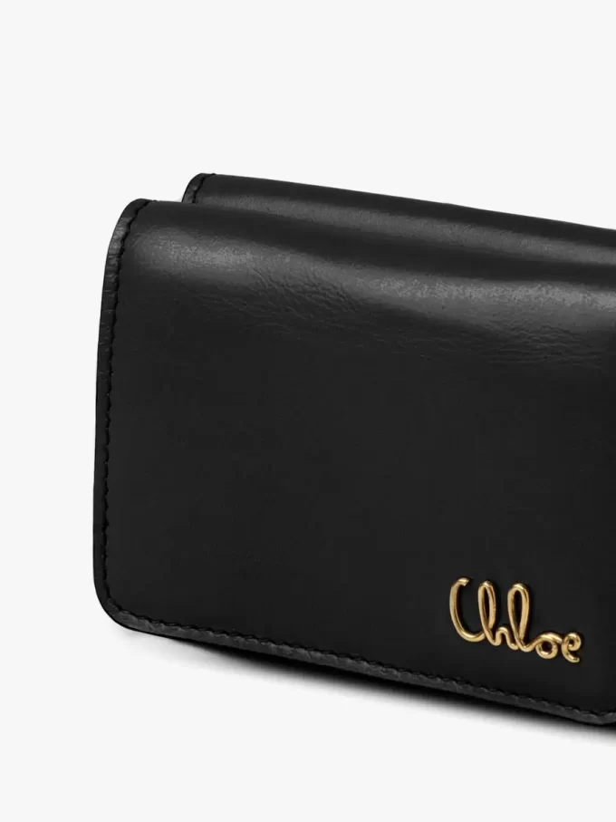 Mini Chloé Iconic tri-fold in shiny leather