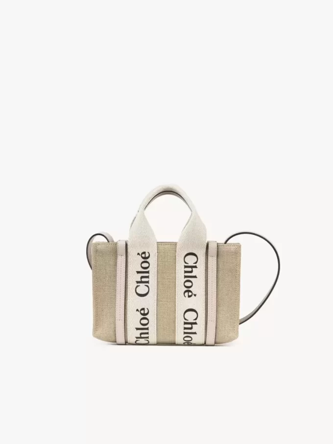 Mini Woody tote bag in linen Mini Woody tote bag in linen