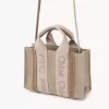 Mini Woody tote bag in linen Mini Woody tote bag in linen