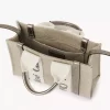 Mini Woody tote bag in linen & leather Mini Woody tote bag in linen & leather