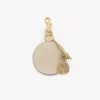 Mirror key ring with shell in shiny leather Mirror key ring with shell in shiny leather