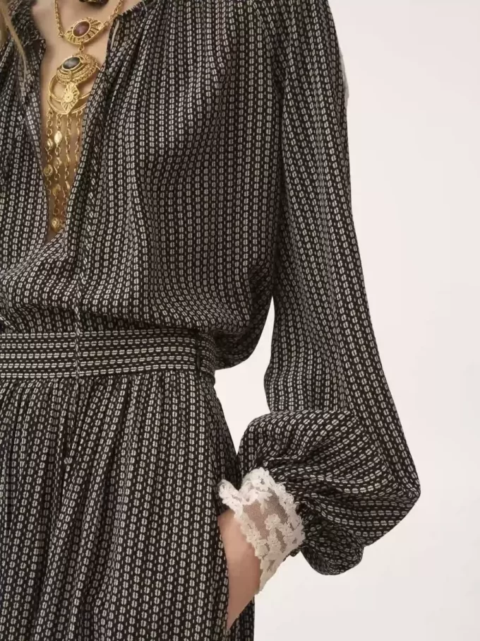 Gathered midi skirt in crêpe de chine Gathered midi skirt in crêpe de chine