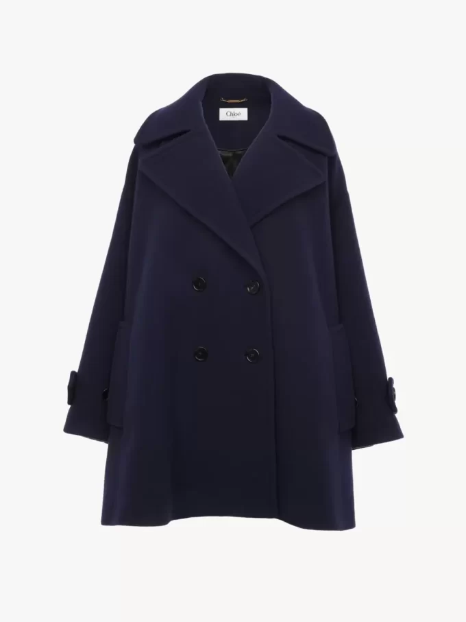 Oversized double-breasted coat in wool Oversized double-breasted coat in wool