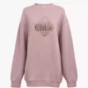 Oversized logo sweater in chiné fleece Oversized logo sweater in chiné fleece