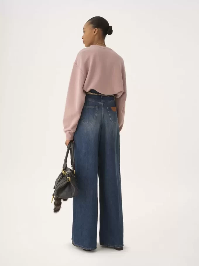 Oversized logo sweater in chiné fleece Oversized logo sweater in chiné fleece