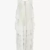 Oversized long ruffled dress in silk mousseline Oversized long ruffled dress in silk mousseline