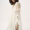 Oversized long ruffled dress in silk mousseline Oversized long ruffled dress in silk mousseline