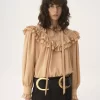 Oversized ruffle top in crêpe de chine Oversized ruffle top in crêpe de chine