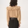 Oversized ruffle top in crêpe de chine Oversized ruffle top in crêpe de chine