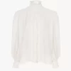 Oversized ruffled blouse in silk jacquard Oversized ruffled blouse in silk jacquard