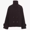 Oversized short coat in wool Oversized short coat in wool