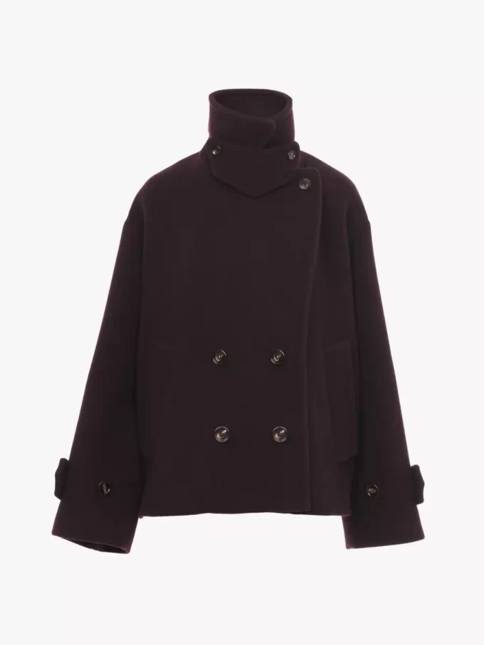 Oversized short coat in wool Oversized short coat in wool