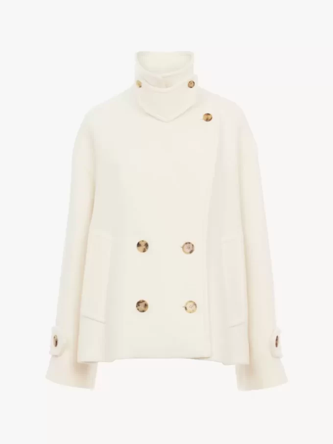 Oversized short coat in wool Oversized short coat in wool