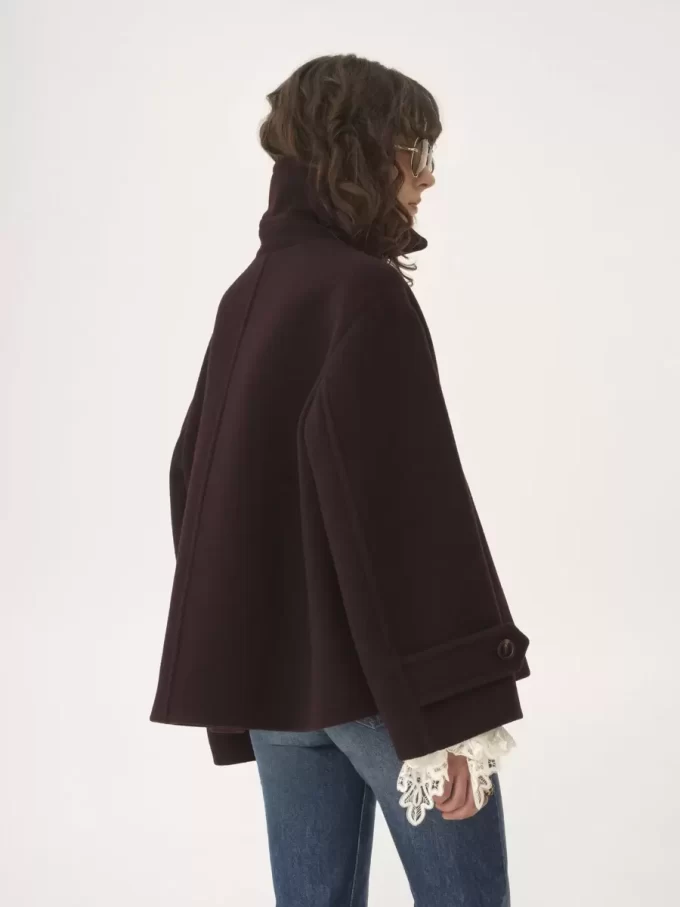 Oversized short coat in wool Oversized short coat in wool