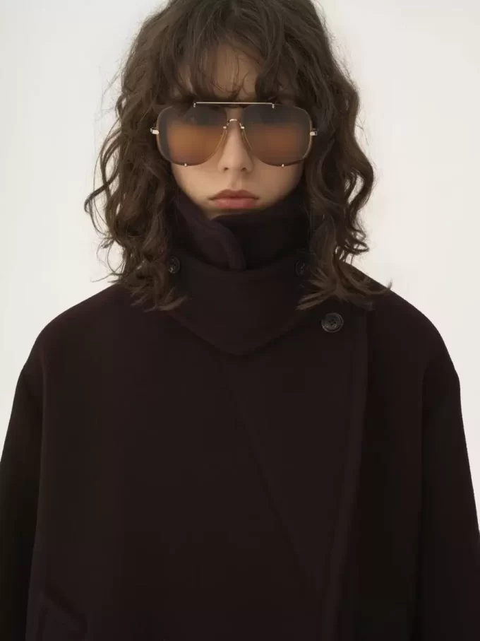 Oversized short coat in wool Oversized short coat in wool