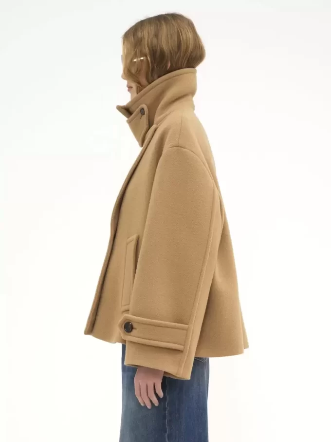 Oversized short coat in wool Oversized short coat in wool