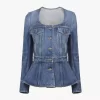 Peplum riding jacket in denim Peplum riding jacket in denim