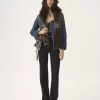 Peplum riding jacket in denim Peplum riding jacket in denim