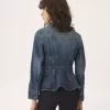 Peplum riding jacket in denim Peplum riding jacket in denim