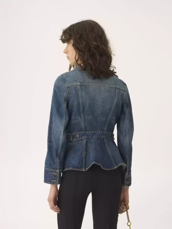 Peplum riding jacket in denim Peplum riding jacket in denim